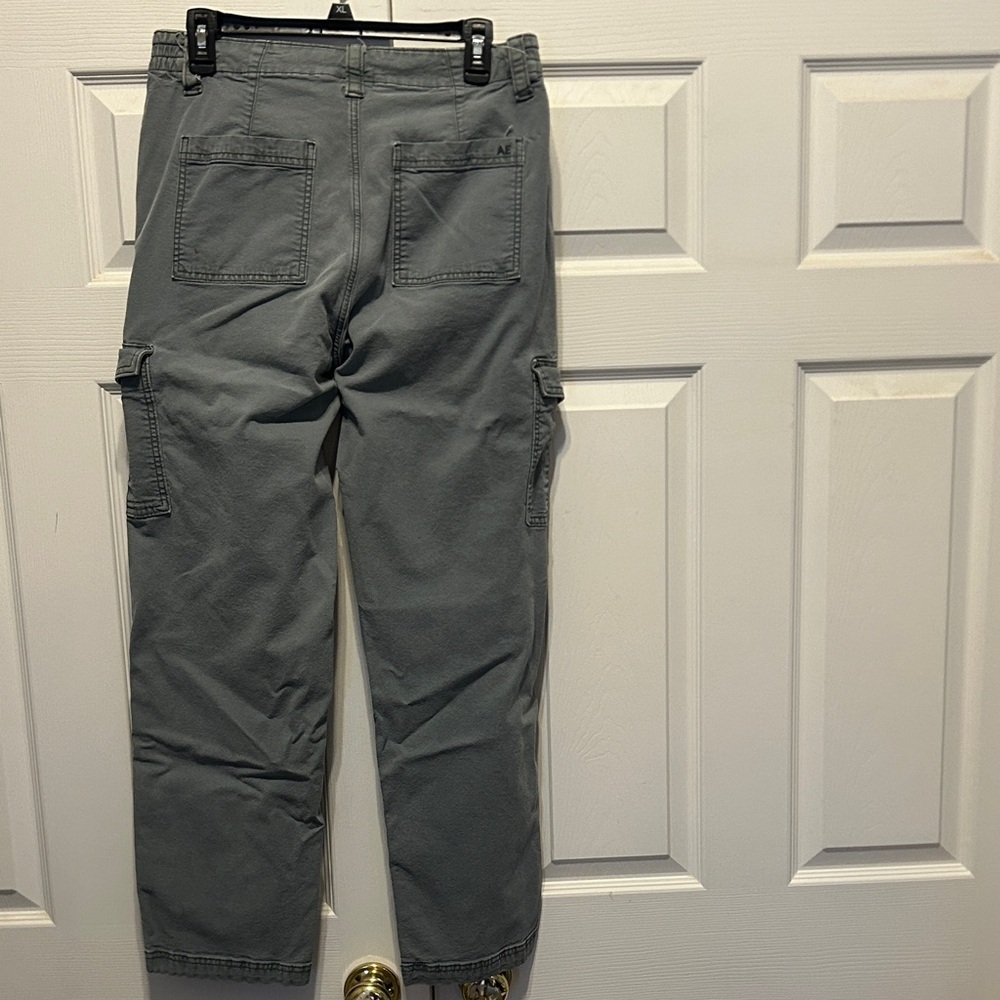 American Eagle Outfitters Women's Straight Leg Cargo Jeans - Gray - Picture 2 of 7